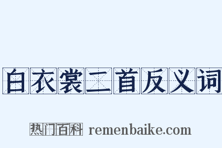 白衣裳二首反义词是什么意思的图片